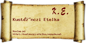 Kustánczi Etelka névjegykártya